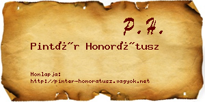 Pintér Honorátusz névjegykártya